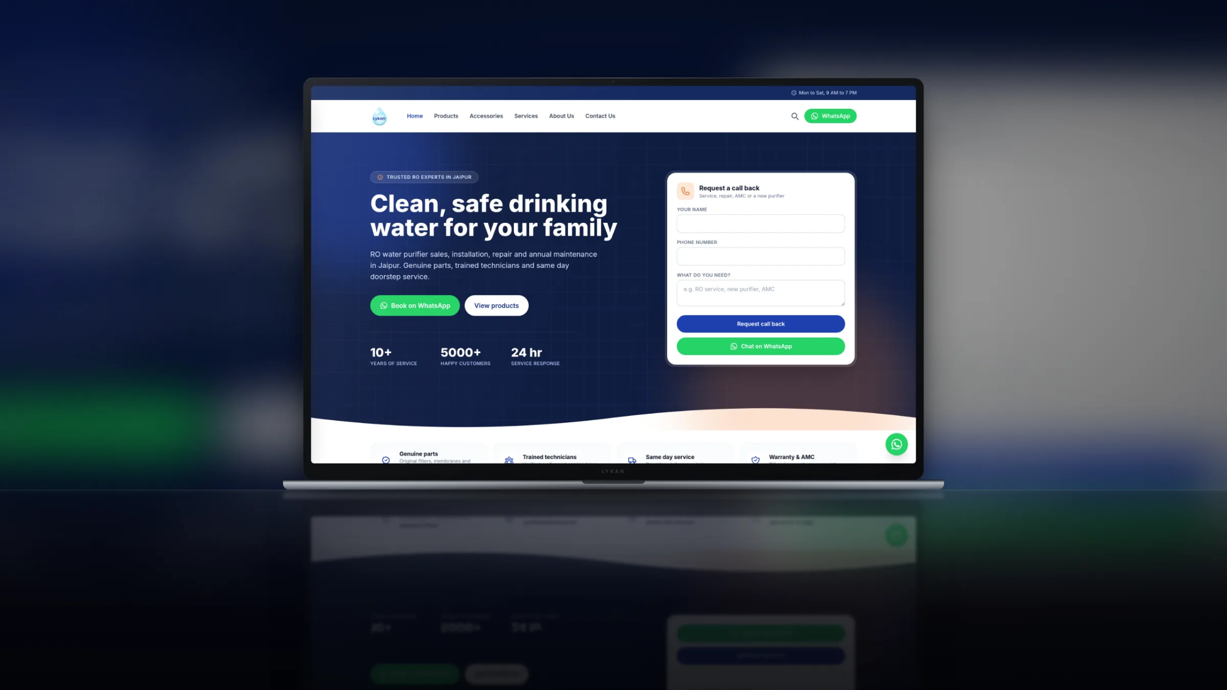 Lykan Water Solutions - RO Service Platform - Website & Product 1
