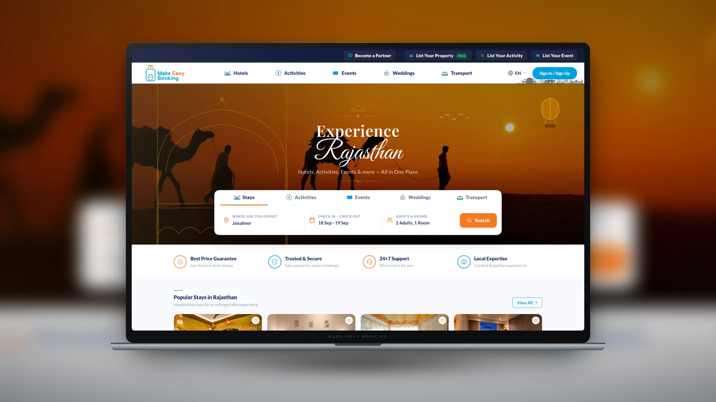MakeEasyBooking — Travel Booking Platform